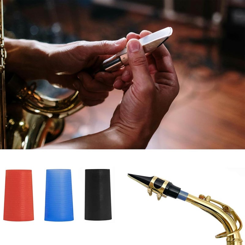 REMAGIC Alto Sax Neck 3Pcs, Multicolour Saxophone Neck Cork Sleeve Replacement, Silicone Case Protector Instead of Cork Sheet for Instrument Accessories, Silicone Sheet Saxophone Instrument Accessories - Image 4